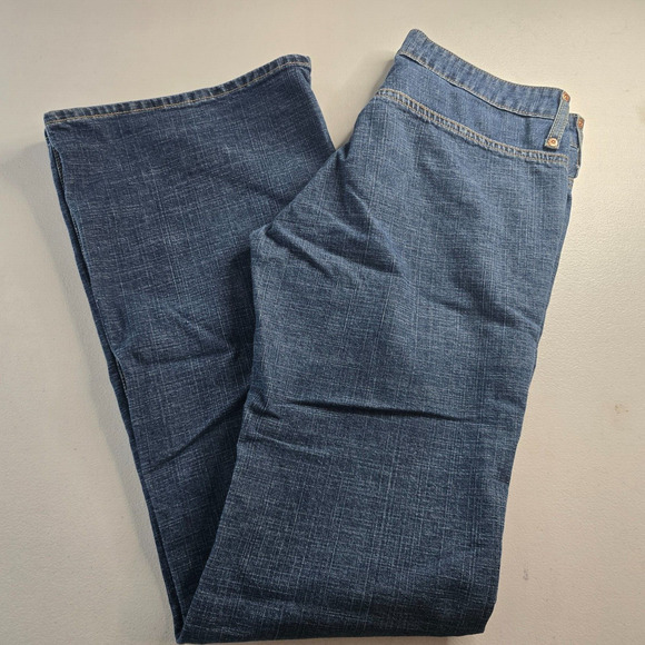 Levi's Jeans Junior's 7 Blue Super Low Button Fly Flare Medium Wash - Picture 10 of 16